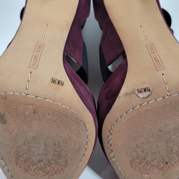 Vince Camuto Nigel Heels Sugar Plum Suede Pointy Toe Elastic Straps Sz 9.5M - Picture 5 of 9